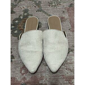 Huma Blanco Jute Slides Mules Size 39 White Ivory